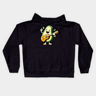 avocado playing guitar - music Kids Hoodie